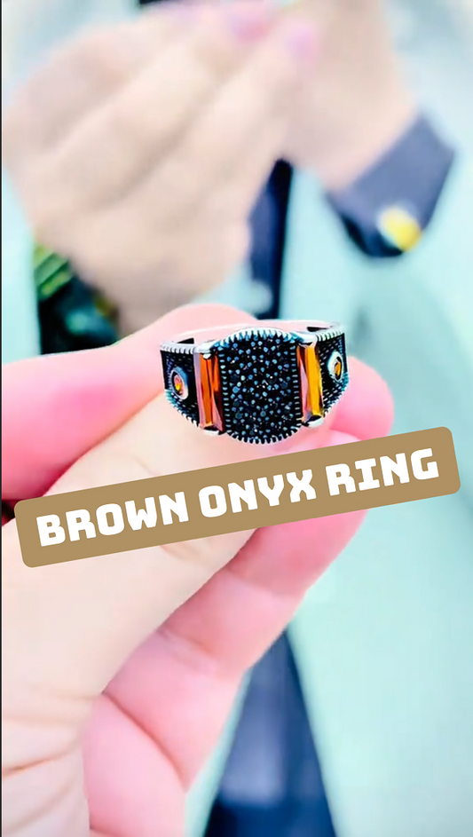 Brown Onyx Ring