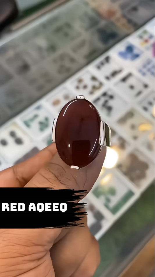 Red Aqeeq Ring