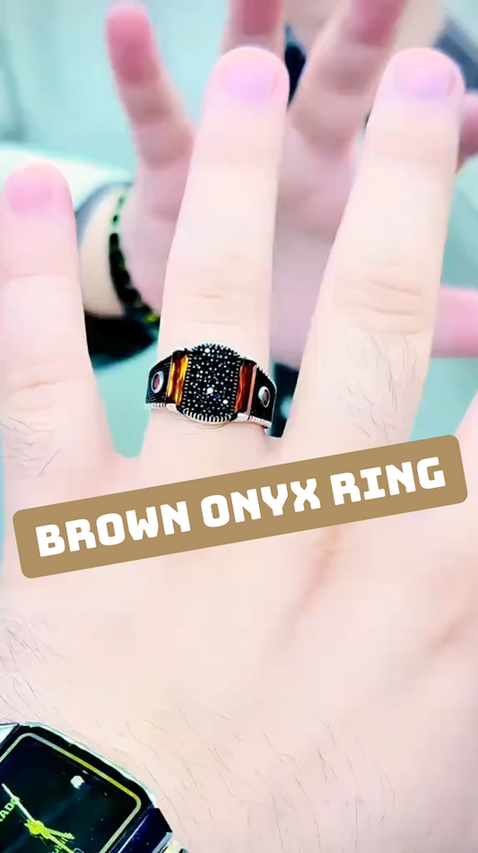 Brown Onyx Ring